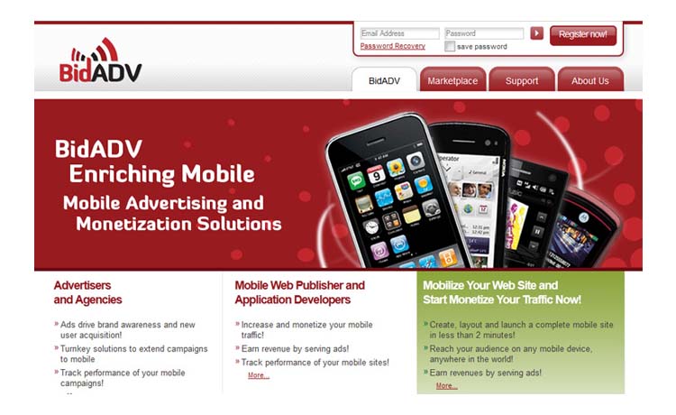 BidAdv Home page