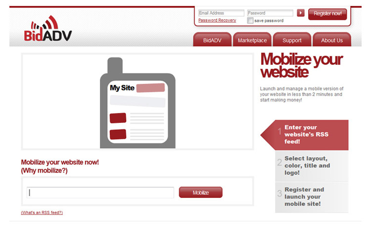 BidAdv internal page