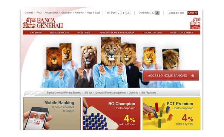 Generali home page Layout