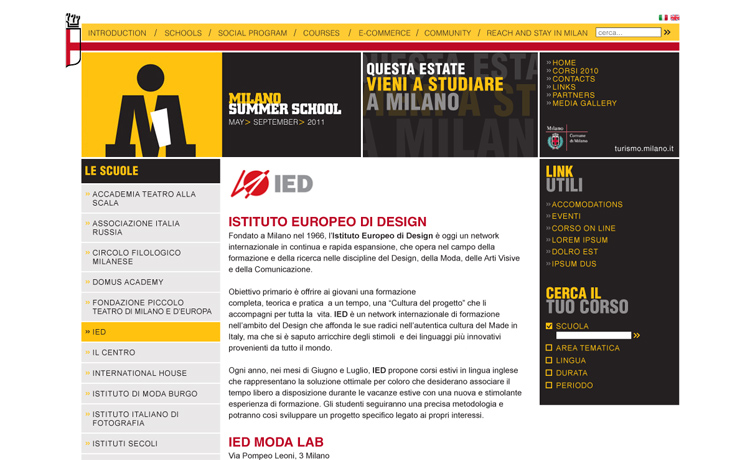 Milano Summer School internal page